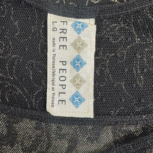 Free People Dragonfly Dress black/gold size large NWT - Picture 6 of 6